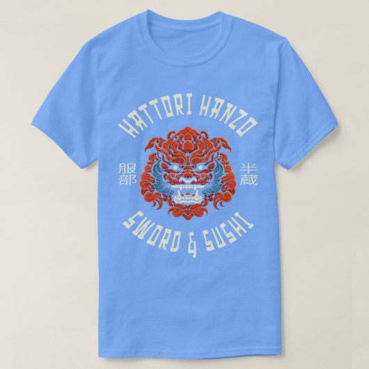 Hattori Hanzo Zwaard en Sushi T-shirt (Design voorkant)