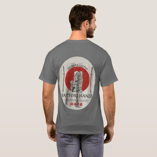 Hattori Hanzo Zwaard & Sushi T-shirt (Achterkant volledig)