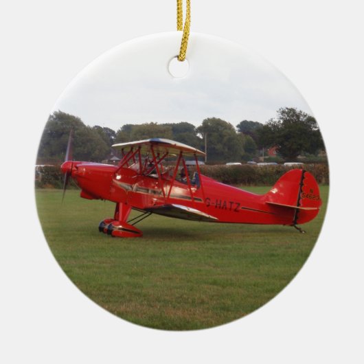 Hatz tweedekker keramisch ornament (Voorkant)