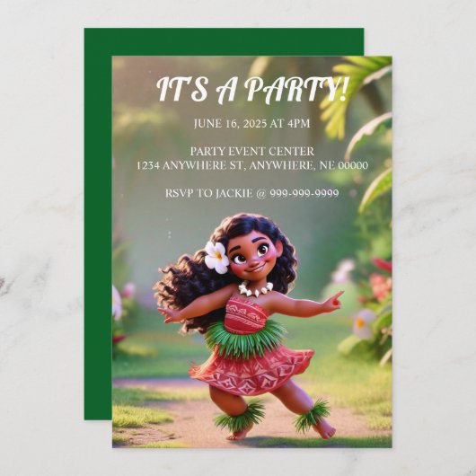 Hauʻoli Hula Princess Kaart (Voorkant / Achterkant)