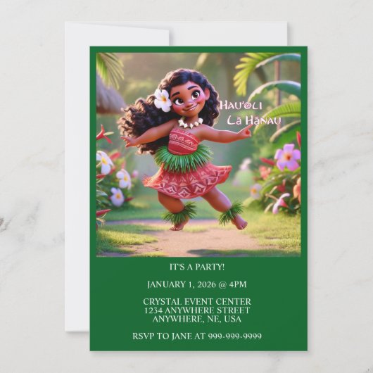 Hauʻoli Hula Prinses Kaart (Voorkant)
