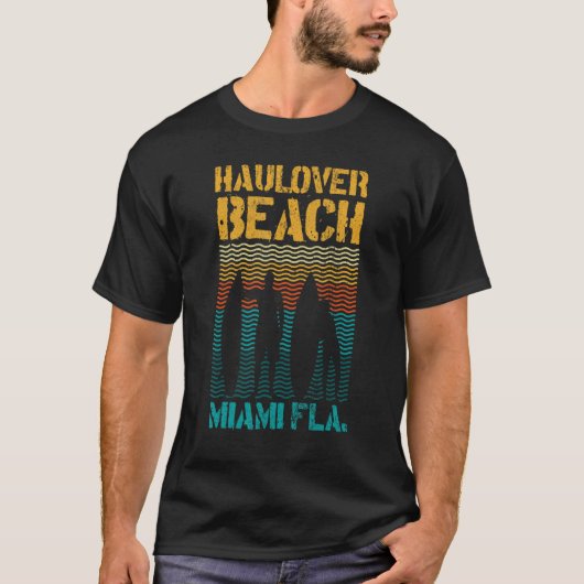 Hau Beach Miami Florida Surf Spot Summer Souvenir  T-shirt (Voorkant)