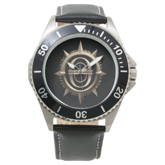 HAU Kompass Gold and Black Horloge (Voorkant)