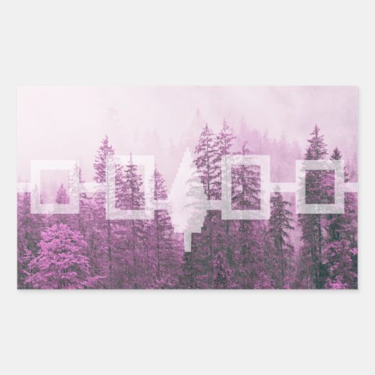 Haudenosaunee Misty Forest Vlag Rechthoekige Sticker (Voorkant)