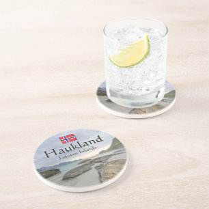 Haukland Souvenir Zandsteen Onderzetter