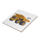 Haul truck cartoon illustration tegeltje (Zijkant)