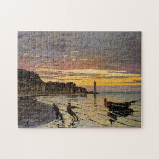 Hauling Boat Ashore Honfleur Monet Fine Art Legpuzzel (Horizontaal)