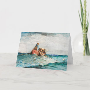 Hauling in the Nets (1887) door Winslow Homer Bedankkaart