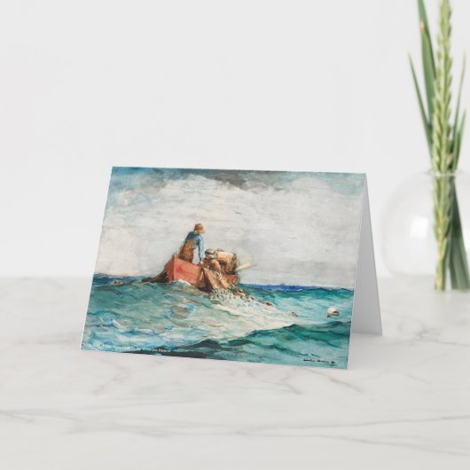 Hauling in the Nets (1887) door Winslow Homer Bedankkaart (Voorkant)