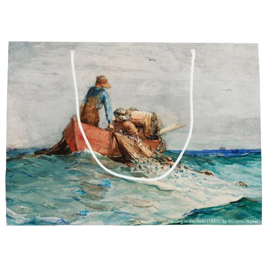 Hauling in the Nets (1887) door Winslow Homer Groot Cadeauzakje (Achterkant)
