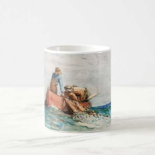 Hauling in the Nets (1887) door Winslow Homer Koffiemok (Center)