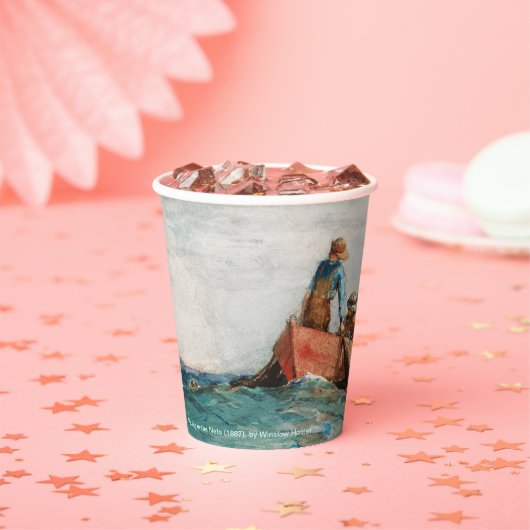 Hauling in the Nets (1887) door Winslow Homer Papieren Bekers (Insitu)