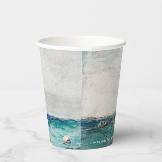 Hauling in the Nets (1887) door Winslow Homer Papieren Bekers (Rechts)