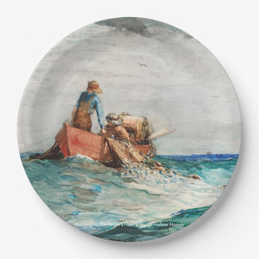 Hauling in the Nets (1887) door Winslow Homer Papieren Bordje (Voorkant)