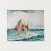 Hauling in the Nets (1887) door Winslow Homer Wandkleed (Voorkant (horizontaal))