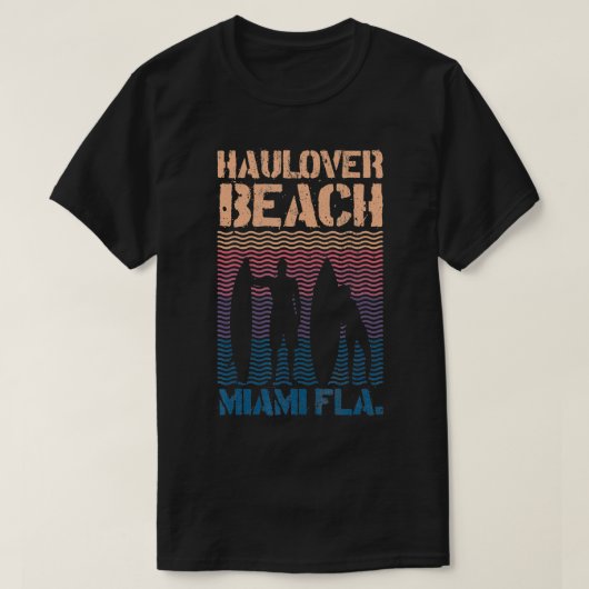 Haulover Beach Miami Florida Surf Zomer Souvenir T-shirt (Design voorkant)