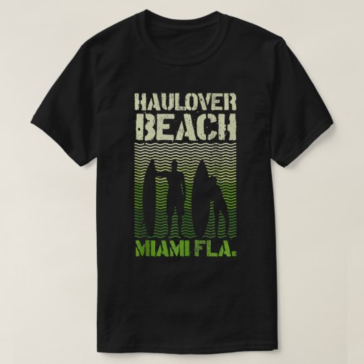 Haulover Beach Miami Florida Surf Zomer Souvenir T-shirt (Design voorkant)