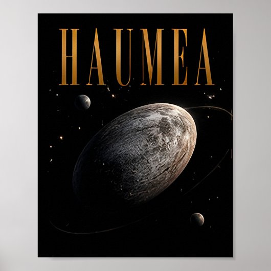 Haumea Luxe Dwergplaneet Ruimte Poster (Voorkant)