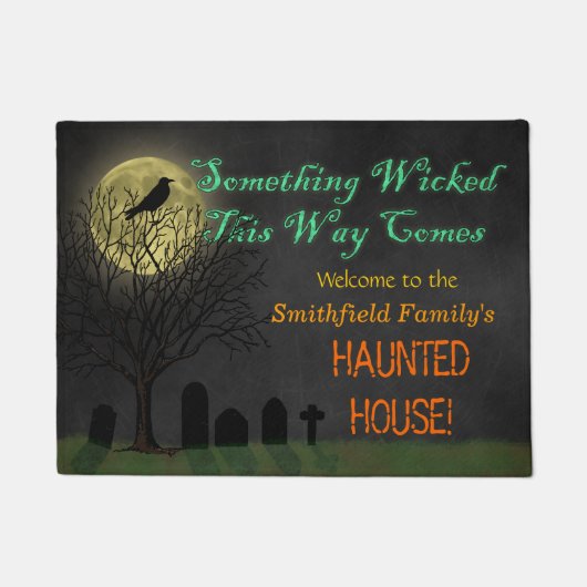 Hauned House Halloween Custom Crow Moon Deurmat (Voorkant)