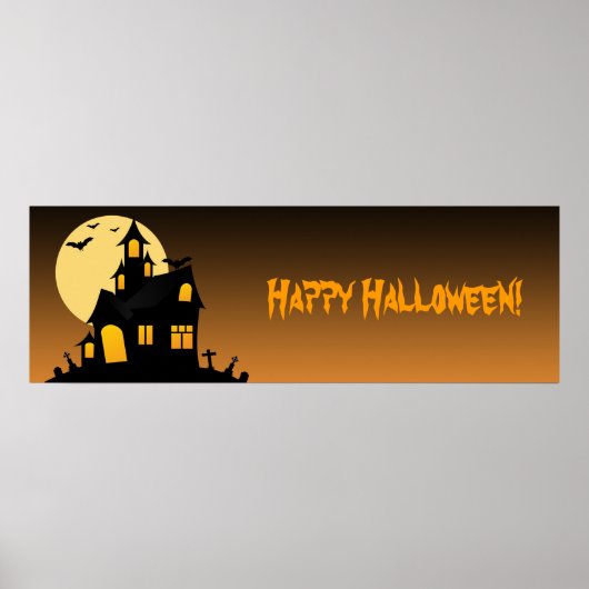 Hauned House Halloween Party Banner Poster (Voorkant)