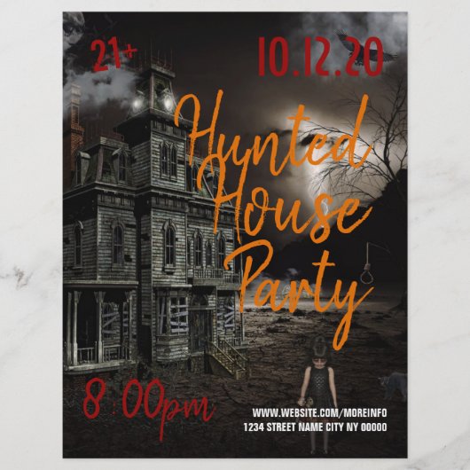 Hauned House Halloween Party Event Flyer (Voorkant)