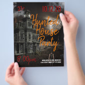 Hauned House Halloween Party Event Flyer (Hand)