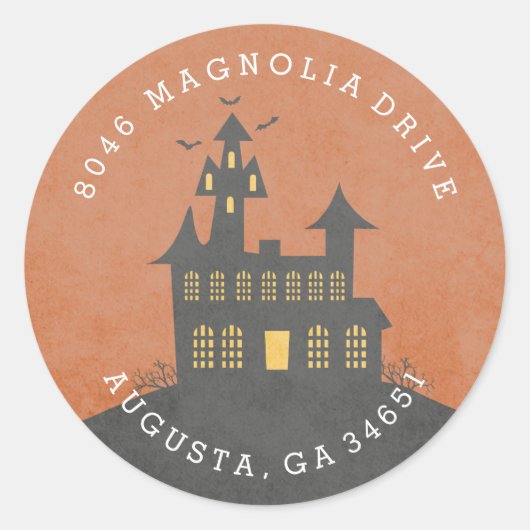 Hauned House Halloween Return Address Label (Voorkant)