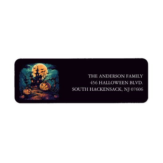 Hauned House Halloween Return Address Label (Voorkant)