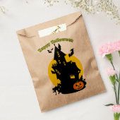 Hauned House met Bats Happy Halloween Favor Bag Bedankzakje (Gezegeld)