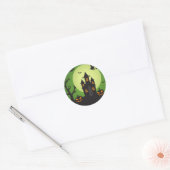 Hauned House met Spooky Pumpkins Halloween Ronde Sticker (Envelop)