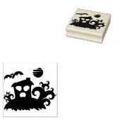 Haunhouse 2 silhouette kunstzegel rubberstempel (Gestempeld)