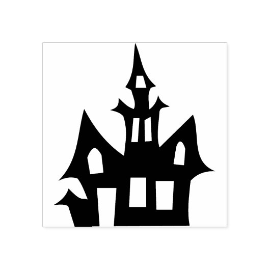 Haunhouse 3 silhouette kunstzegel rubberstempel (Afrduk)
