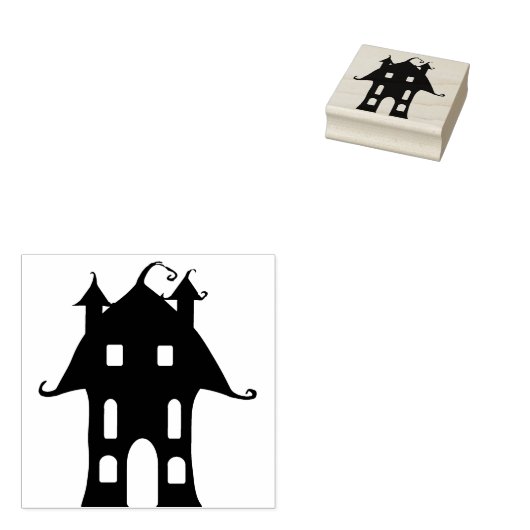 Haunhouse 4 silhouette kunstzegel rubberstempel (Gestempeld)