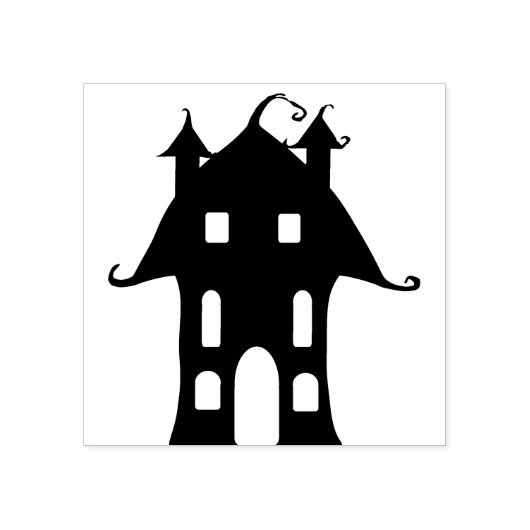 Haunhouse 4 silhouette kunstzegel rubberstempel (Afrduk)