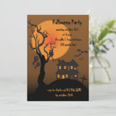 Haunhouse - halloween party call kaart (Staand voorkant)