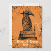 Haunhouse party heks oewel spookkende bomen kaart (Voorkant)