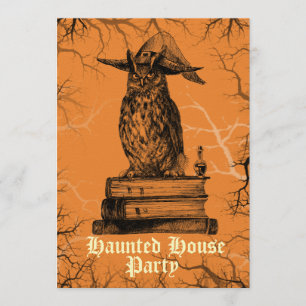 Haunhouse party heks oewel spookkende bomen kaart