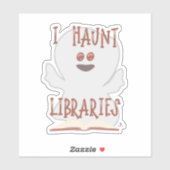Haunt Bibliotheken Leuke Bookish Ghost Cartoon Sticker (Vel)