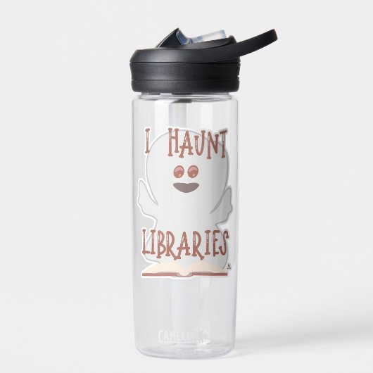Haunt Bibliotheken Leuke Bookish Ghost Cartoon Waterfles (Links)