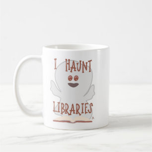 Haunt Libraries Funny Bookish Ghost Cartoon Koffiemok