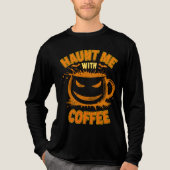 Haunt Me With Coffee Jack-O’-Lantern Halloween Tri-Blend Shirt (Voorkant volledig)