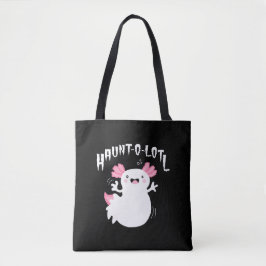 Haunt-O-Lotl Ghost Axolotl Tote Bag