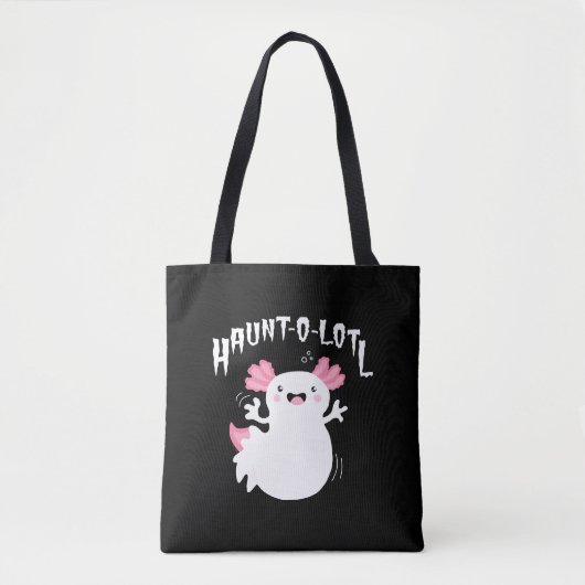 Haunt-O-Lotl Ghost Axolotl Tote Bag (Voorkant)