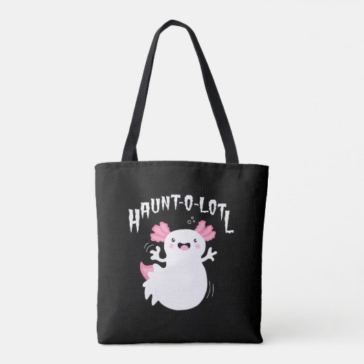 Haunt-O-Lotl Ghost Axolotl Tote Bag (Achterkant)