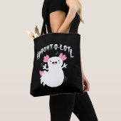 Haunt-O-Lotl Ghost Axolotl Tote Bag (Dichtbij)