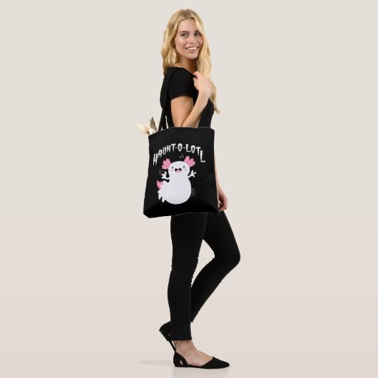 Haunt-O-Lotl Ghost Axolotl Tote Bag (Op model)