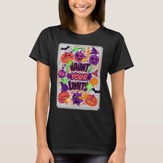 Haunt Your Limits Neon Halloween T-shirt (Voorkant)