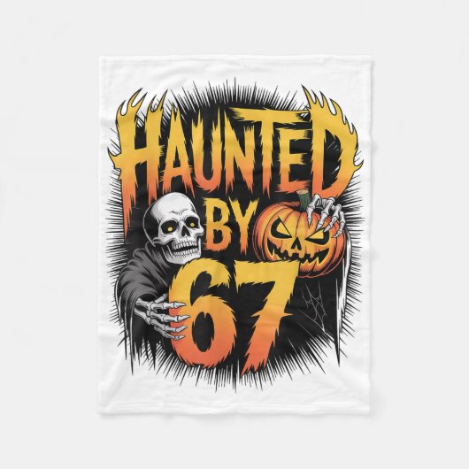 Haunted 67 Meme Six Seven 6-7 Funny Internet Joke  Fleece Deken (Voorkant)