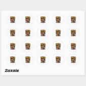 Haunted 67 Meme Six Seven 6-7 Funny Internet Joke Ronde Sticker (Vel)