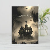 Haunted Alle Hallows Eve Feest Uitnodiging (Staand voorkant)